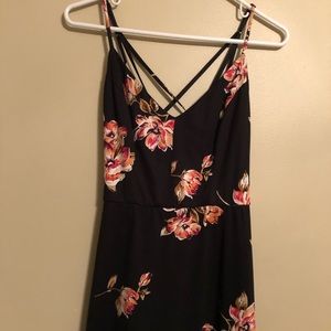 Black floral maxi dress